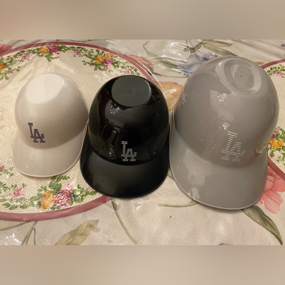LA Dodgers Memorabilia Party Helmets - Black, White, and Gray